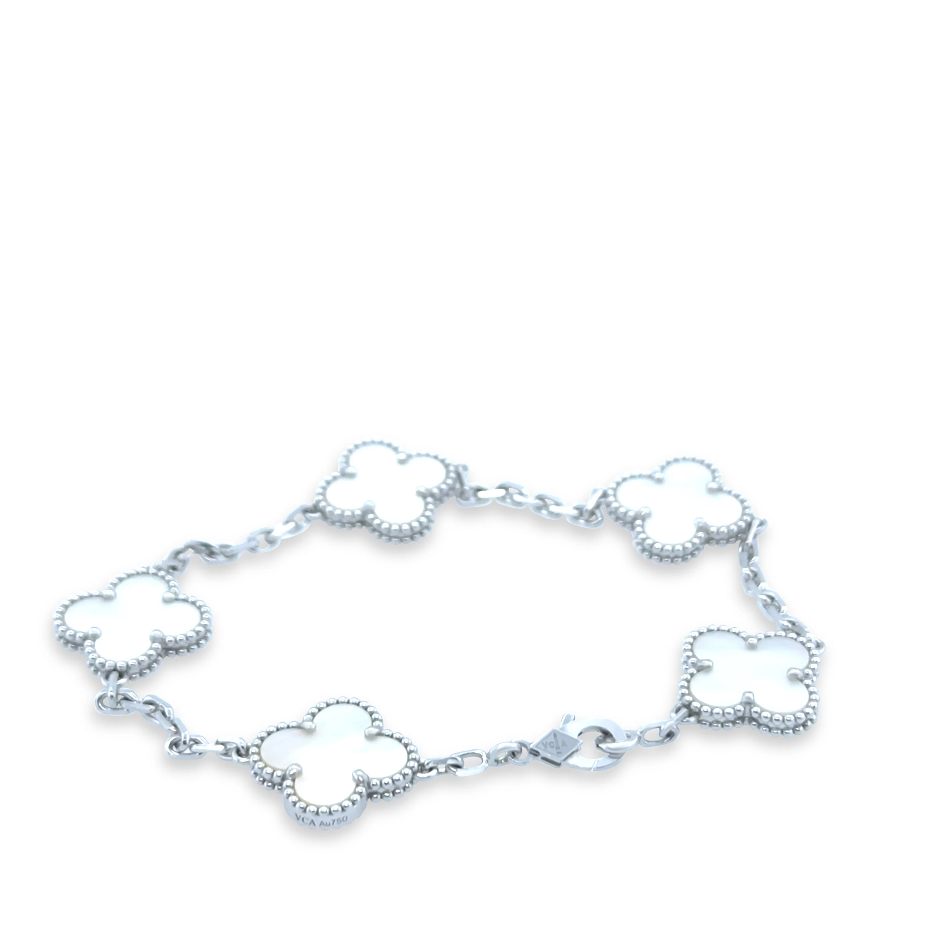 Van Cleef & Arpels 18ct White Gold Vintage Alhambra Bracelet 12g - Image 2