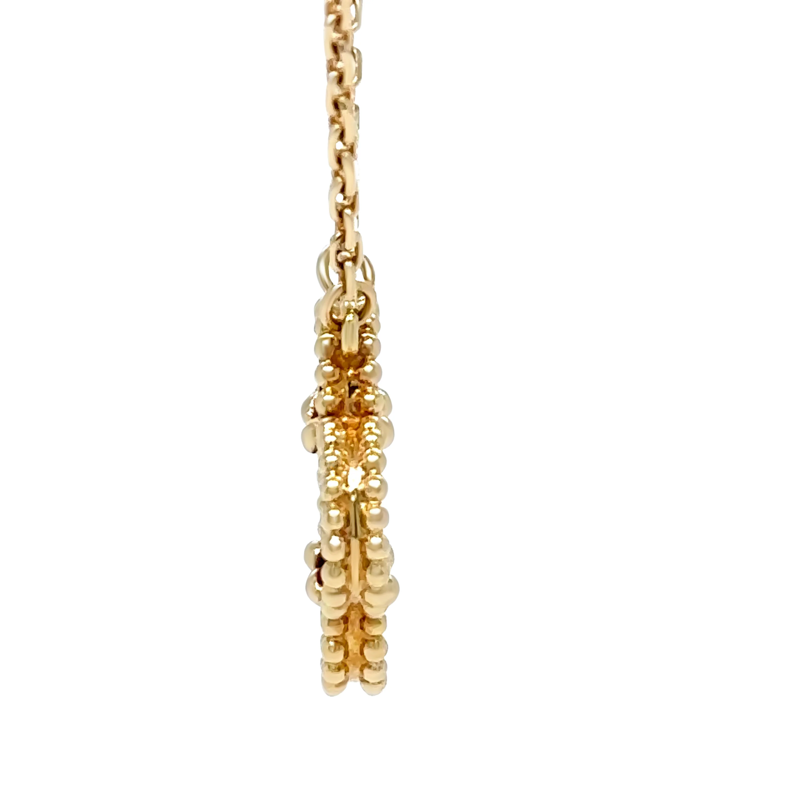 Van Cleef & Arpels 18ct Yellow Gold Vintage Alhambra Carnelian Necklace 5g - Image 5