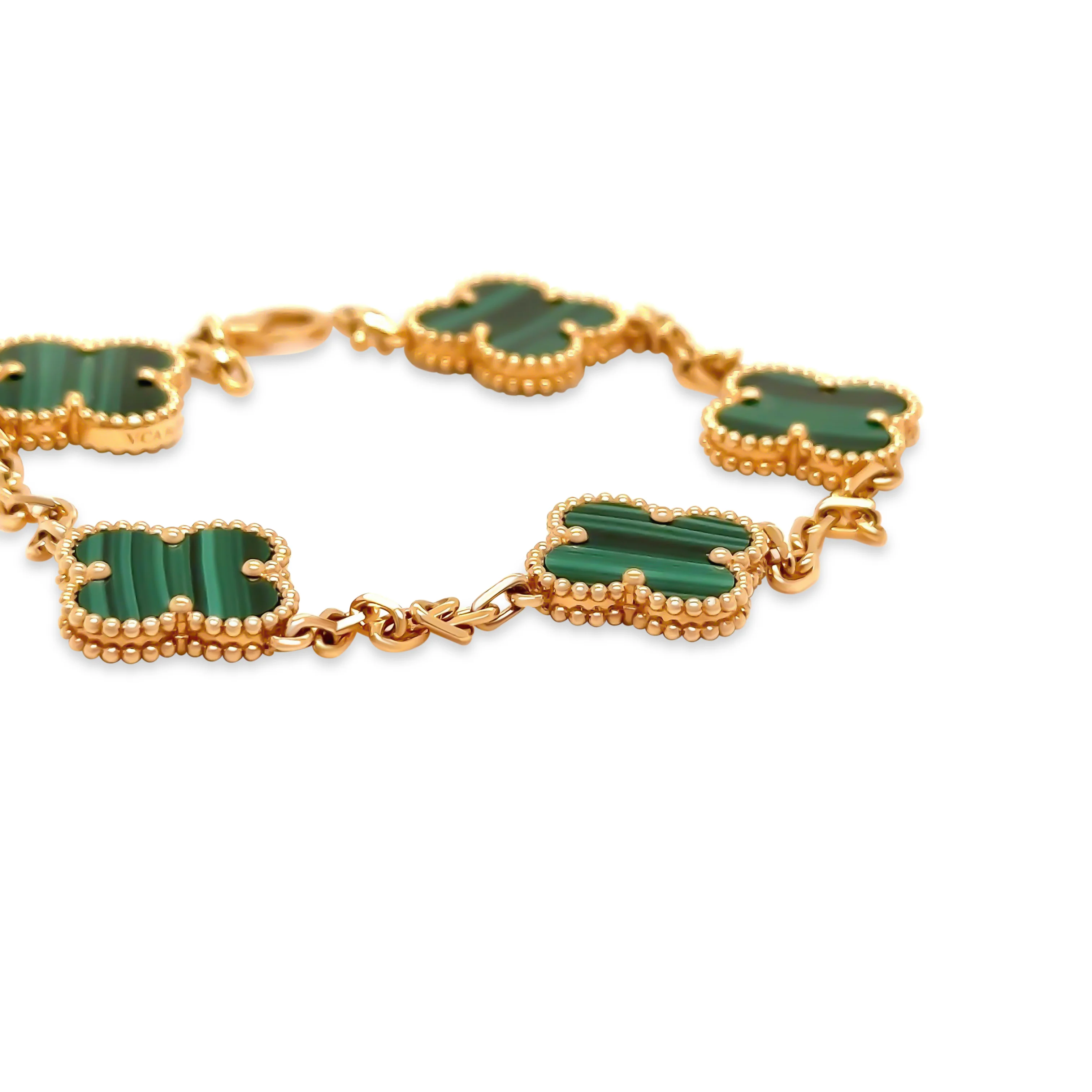 Van Cleef & Arpels 18ct Yellow Gold Vintage Alhambra Bracelet 5 Motifs - Image 3