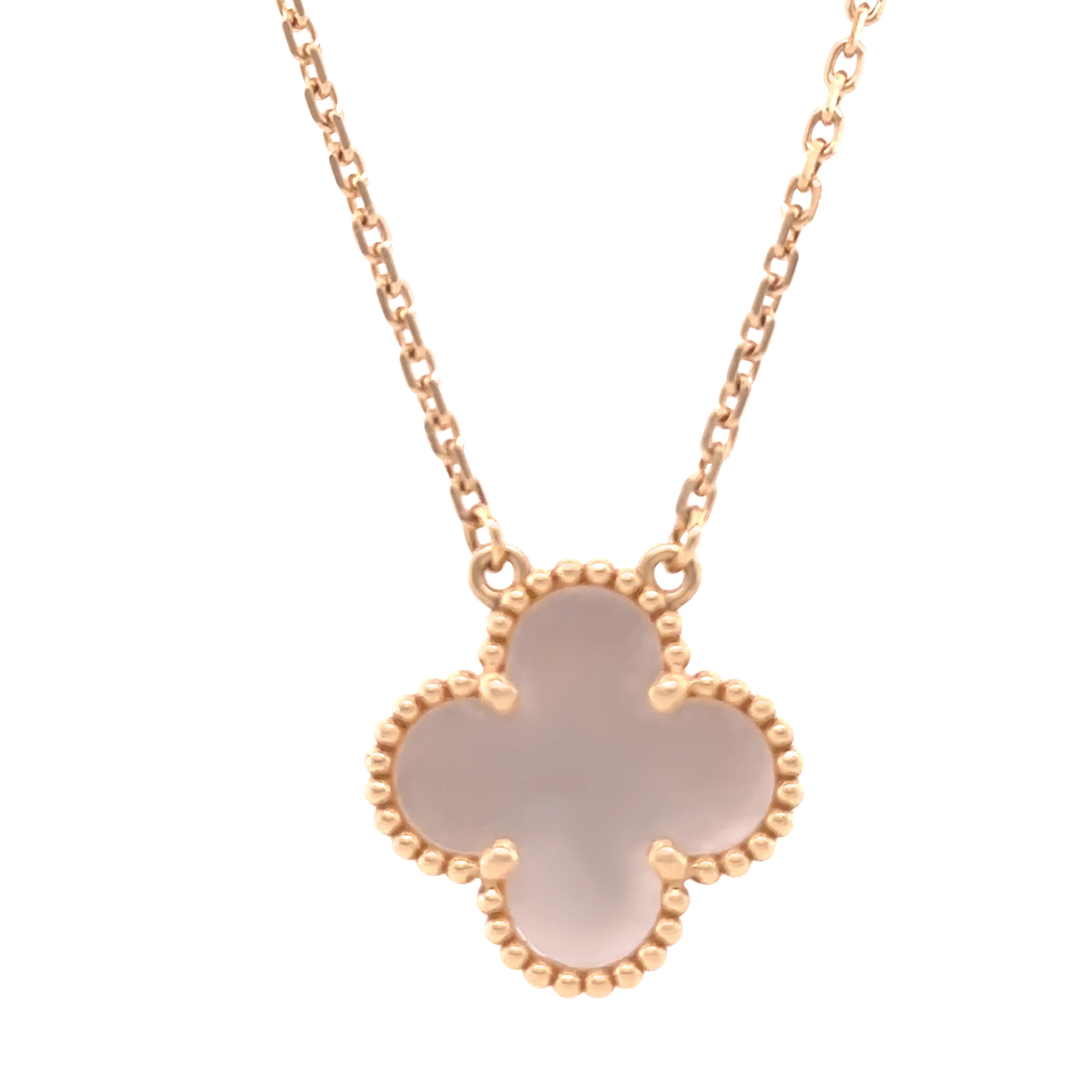 Van Cleef & Arpels 18ct Yellow Gold Vintage Alhambra Mother-of-Pearl Pendant 5.21g - Image 2