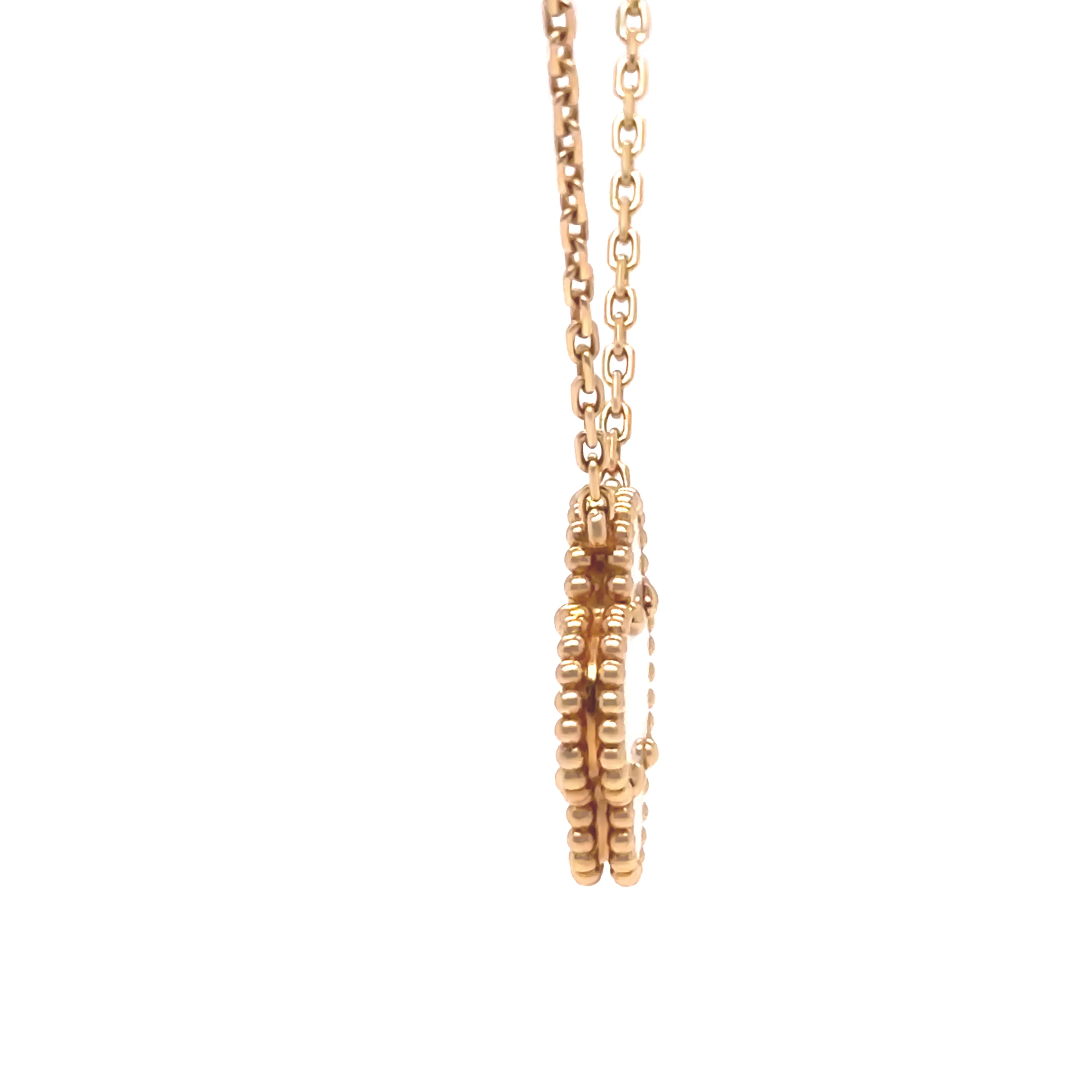 Van Cleef & Arpels Vintage Alhambra Mother of Pearl Pendant Necklace 4.62g - Image 2