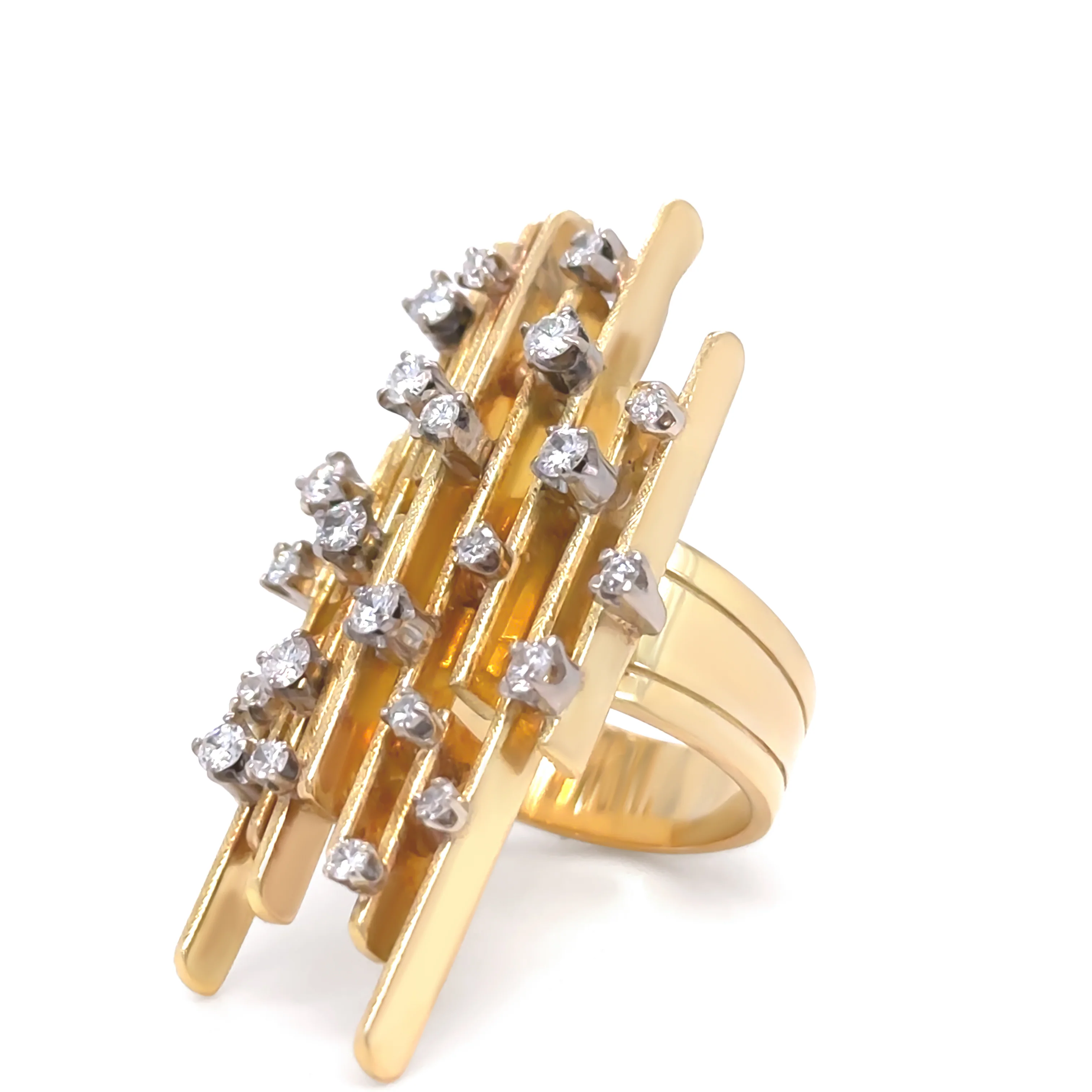 Vintage 18ct Yellow Gold Retro Diamond Ring 0.70ct 19.2g - Image 3