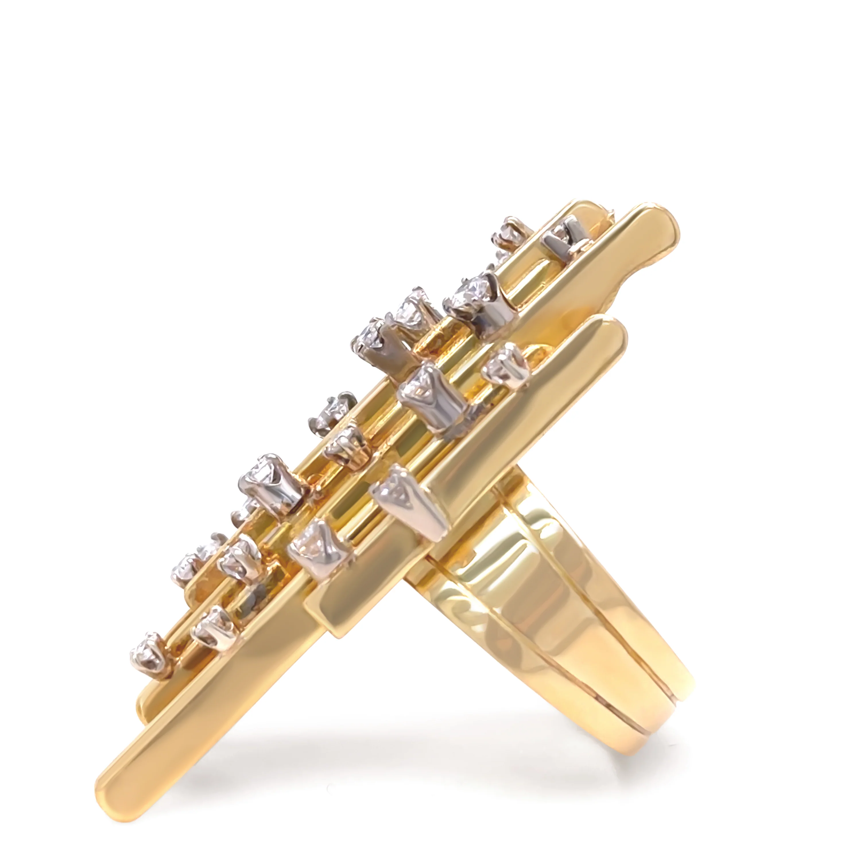 Vintage 18ct Yellow Gold Retro Diamond Ring 0.70ct 19.2g - Image 4